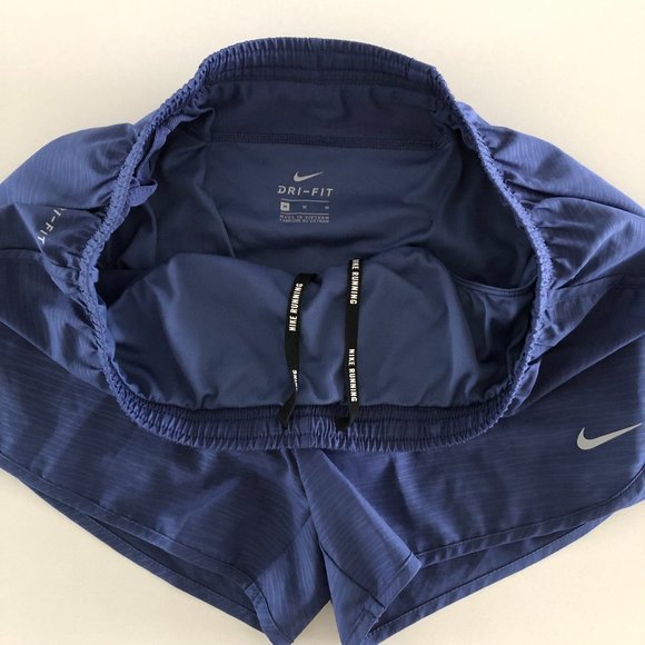 Nike Dri-Fit Print Pattern Running Shorts w/ Liner + Drawstring Waist Blue Sz M - Picture 6 of 10